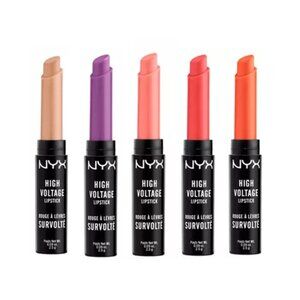 Lot of 5 Nyx High Voltage Lipsticks, Flawless, Twisted, Free Spirit & more